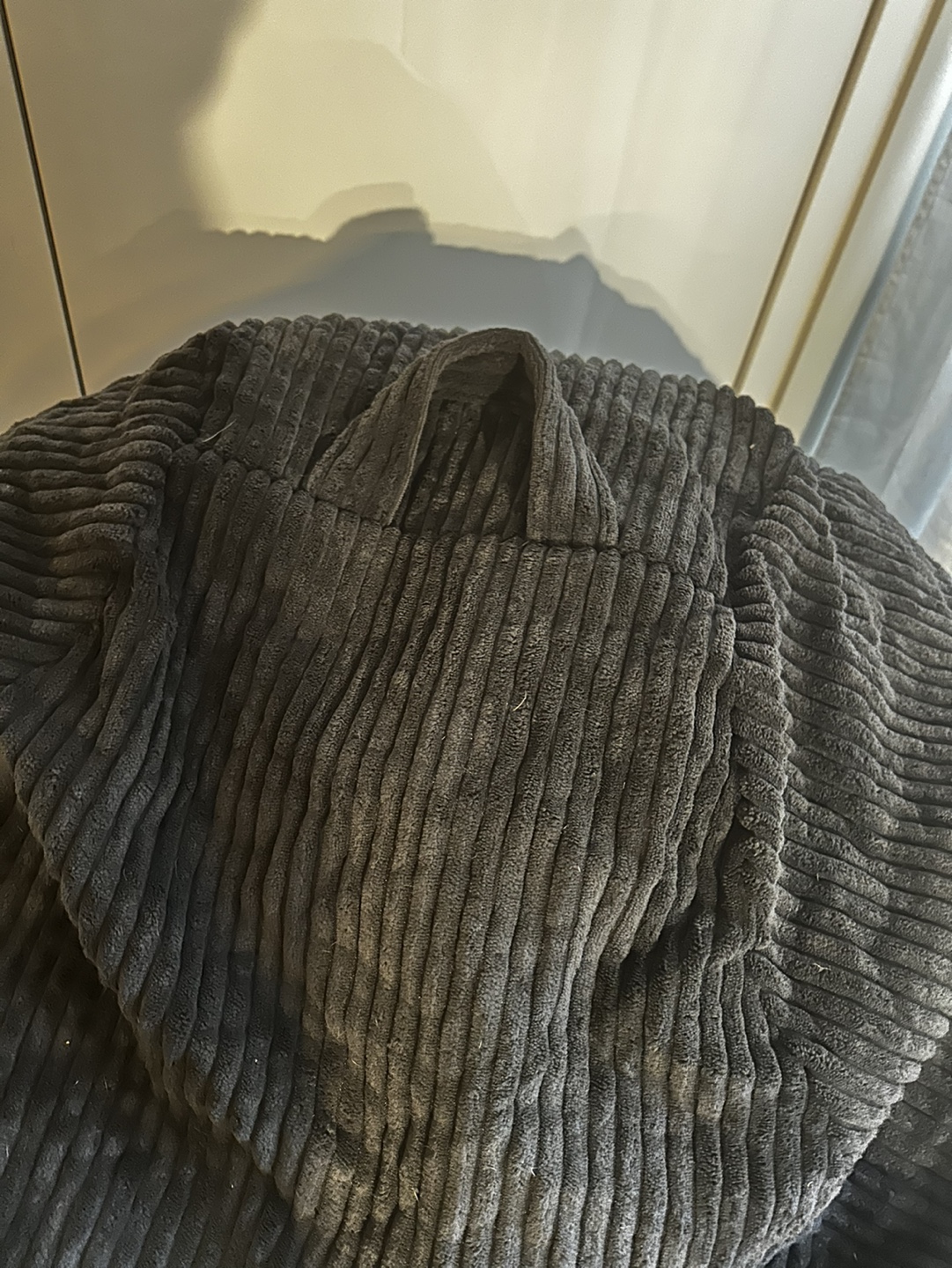 Dark Grey Corduroy Bean Bag Chair - photo 4