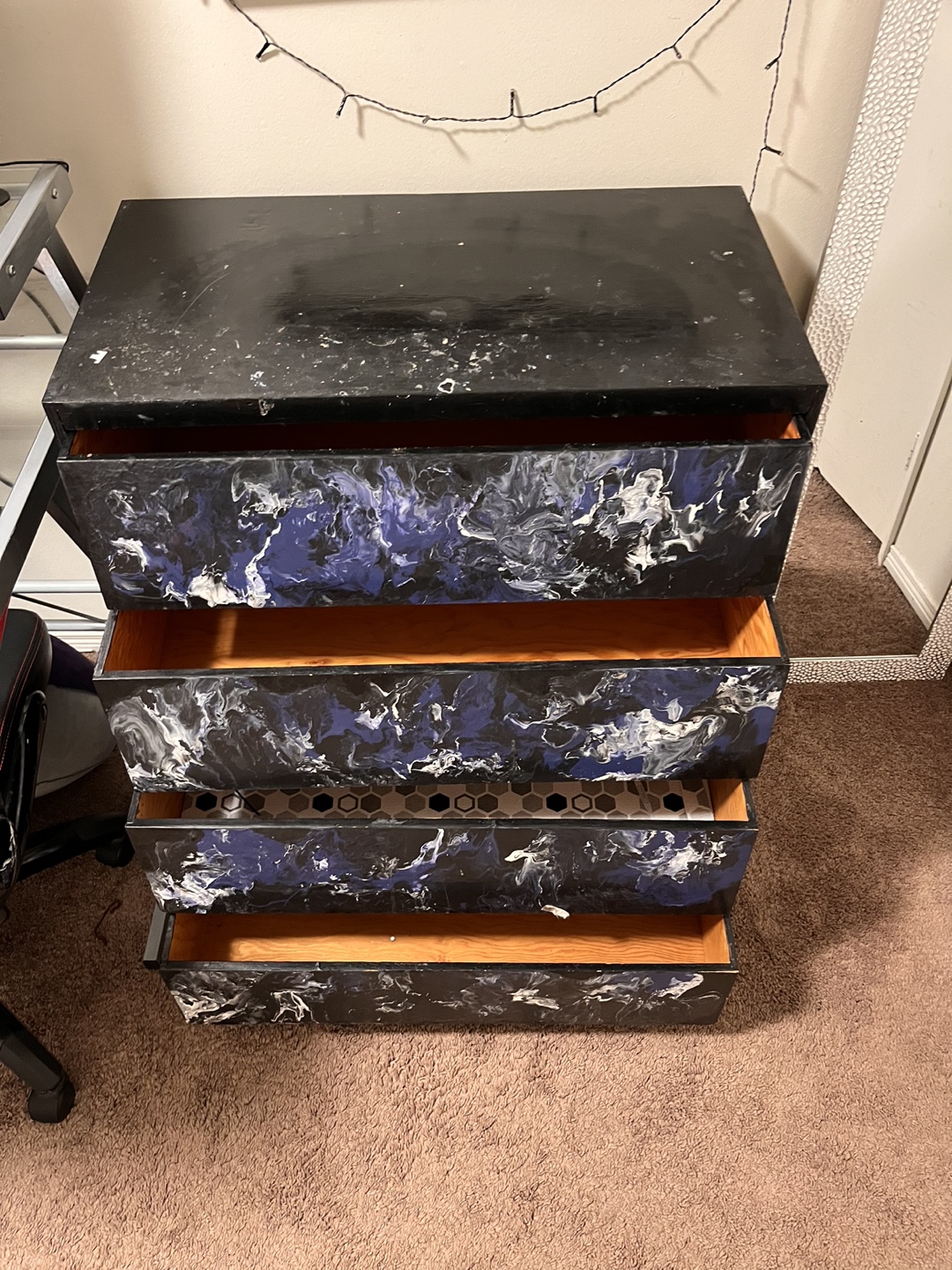 Black and Blue Marble Dresser - photo 2