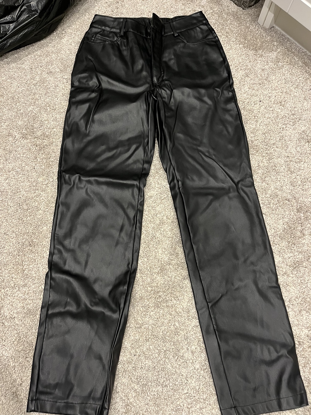 Black Faux Leather Pants