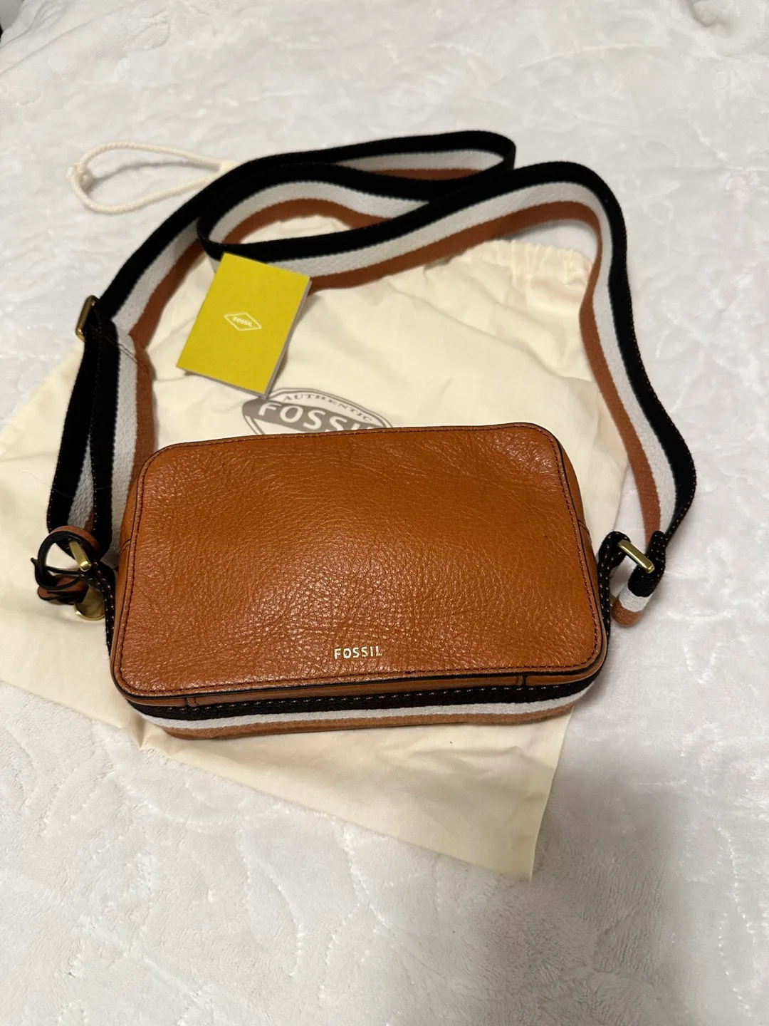 Fossil Brown Leather Crossbody Bag thumbnail