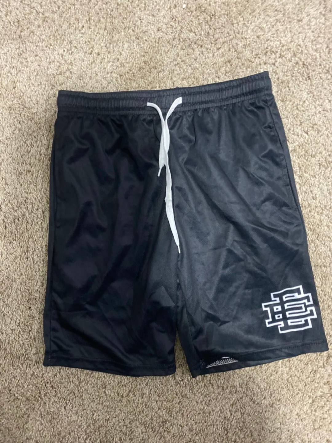 Black Athletic Shorts with White Logo thumbnail