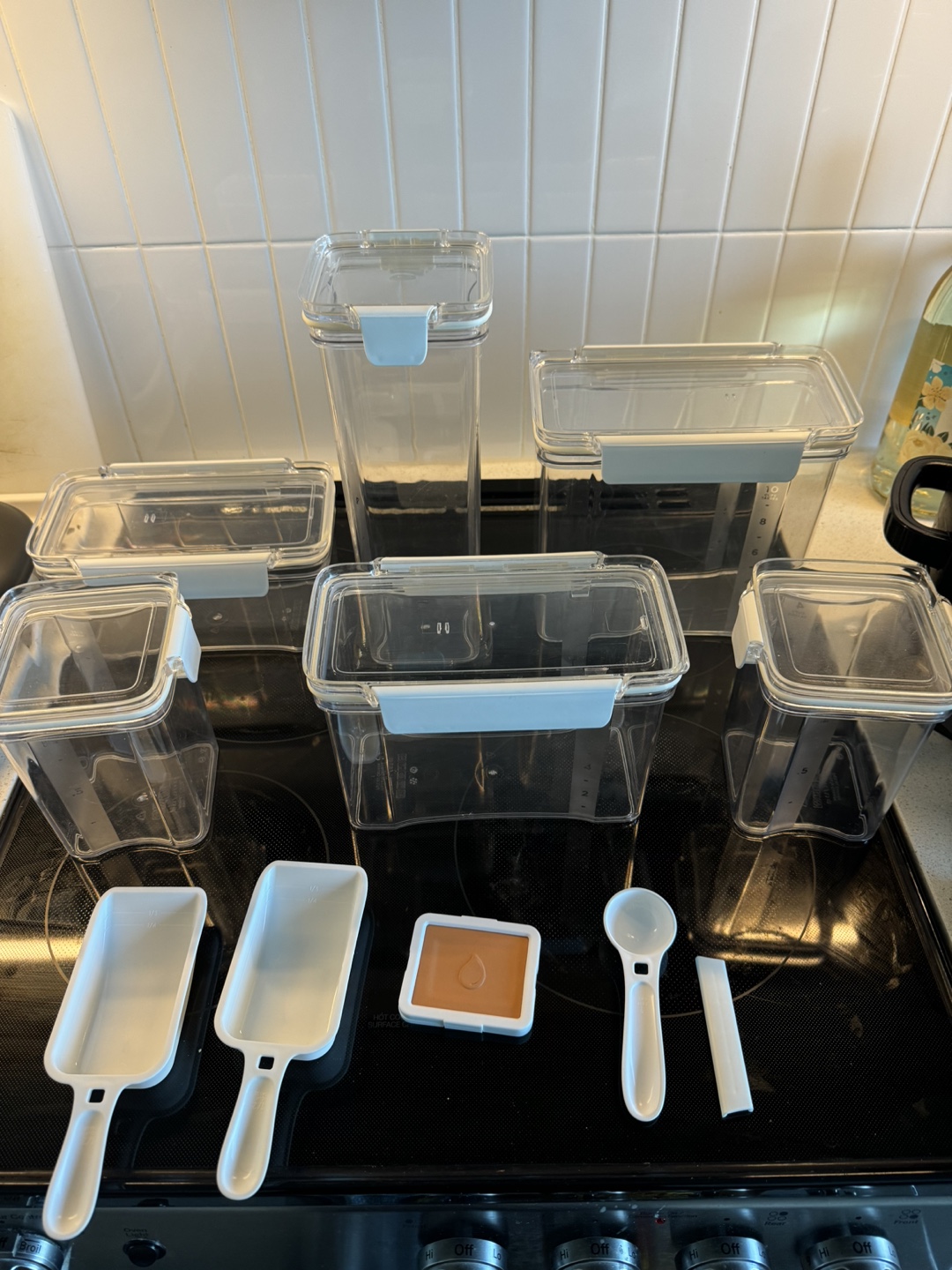 Set of 6 Clear Storage Containers with Scoops
