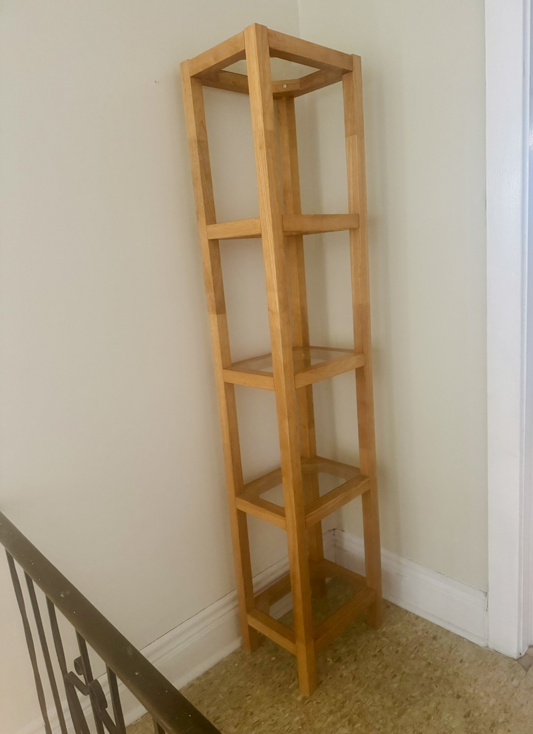 Solid Wooden Shelf Display Stand with Glass Shelves - photo 3