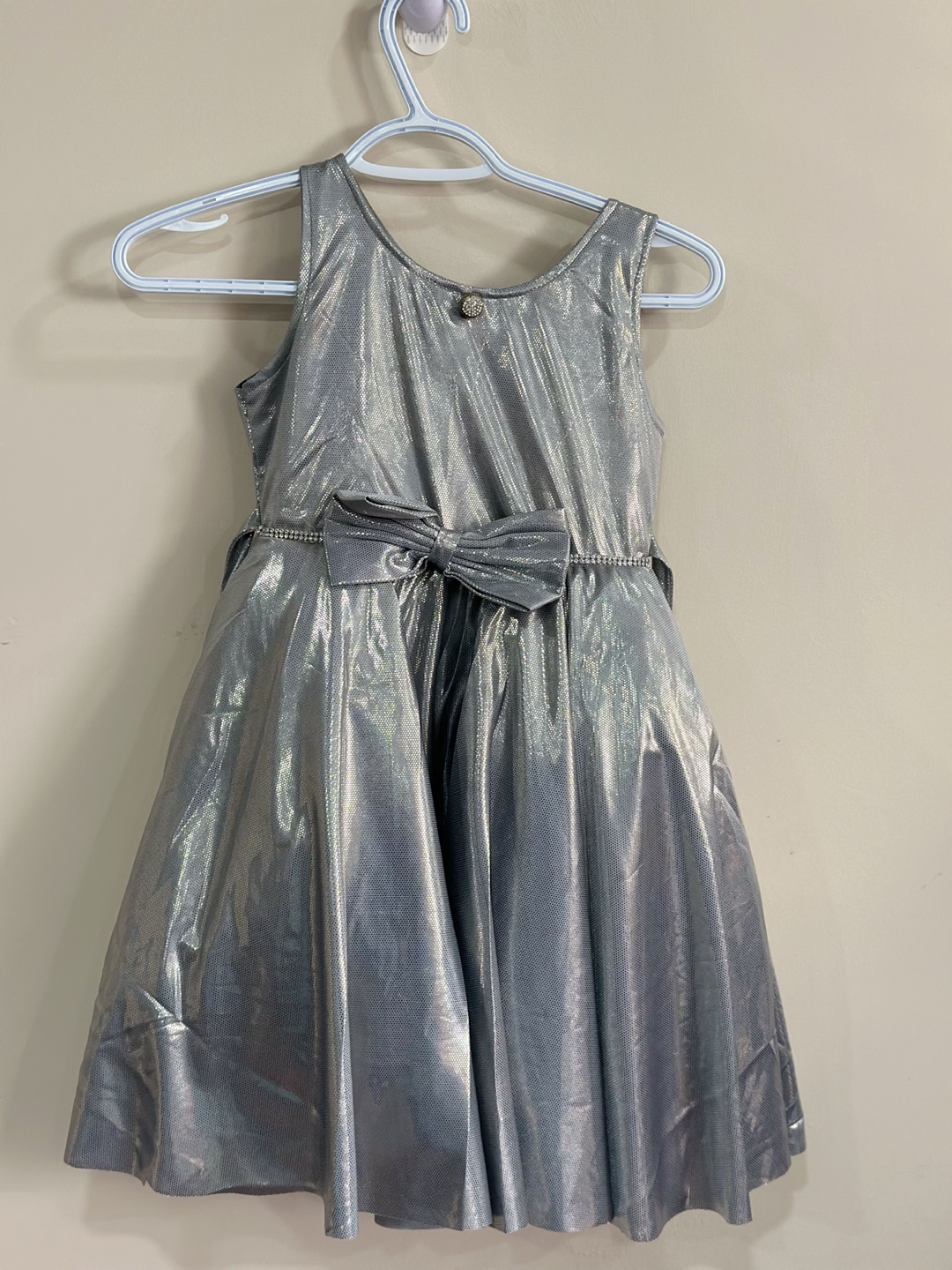Girls Silver Sparkle Dress 💚