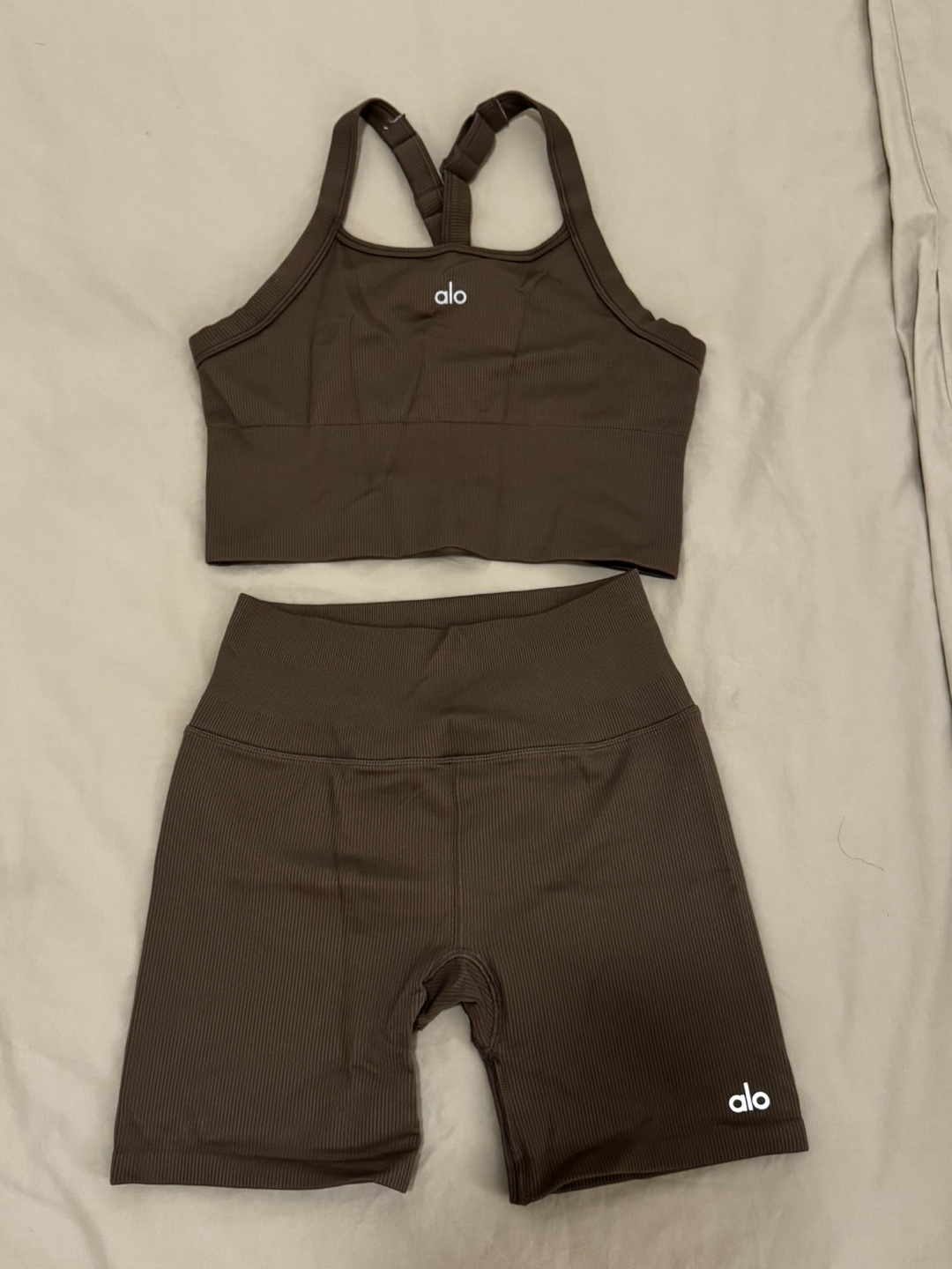 Alo Yoga Ribbed Bra and Shorts Set - photo 2