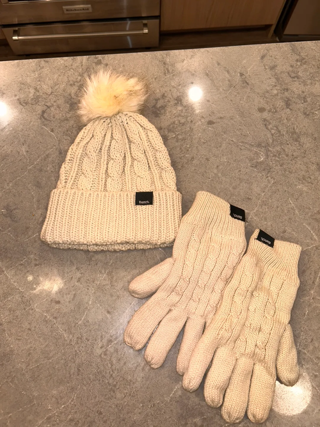 Bench Knit Hat and Fleece Lined Gloves Set thumbnail