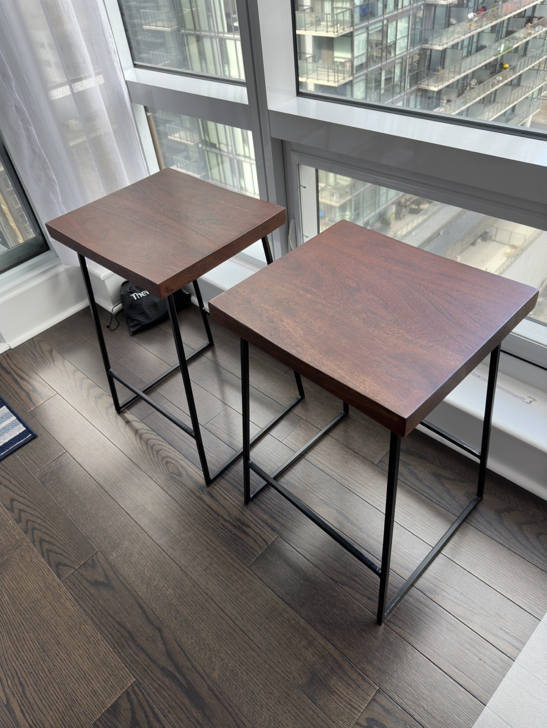 Structube Wood and Metal BarStools