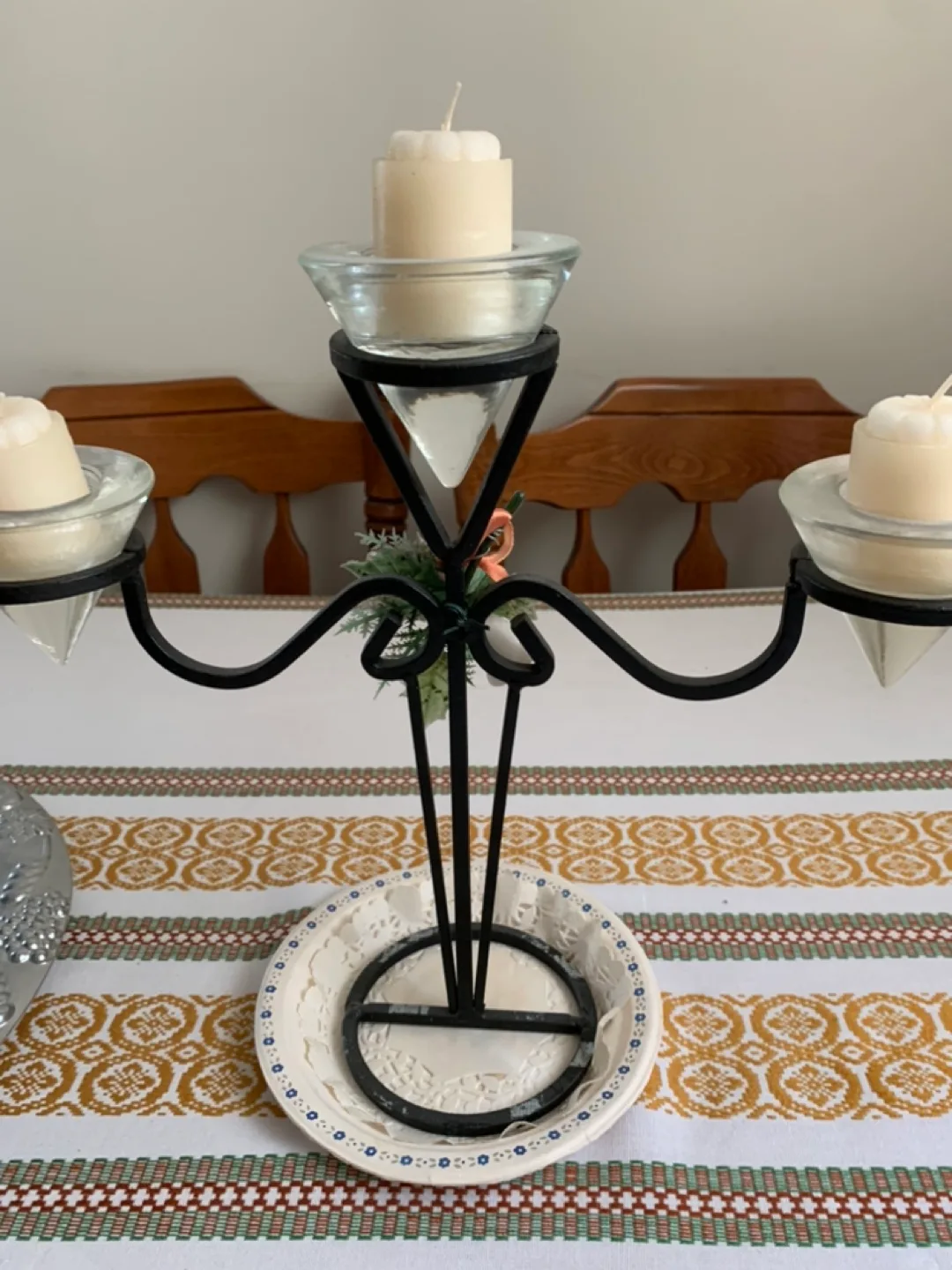 Black Metal Candelabra -Candles included image indicator(2)