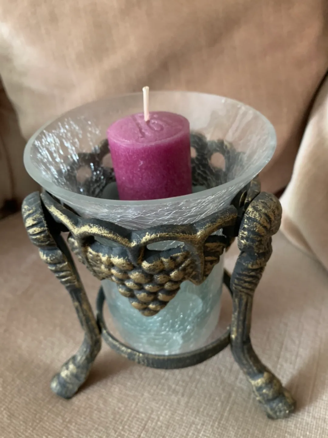 Metal Candle Holder with Glass Votive +candle image indicator(2)