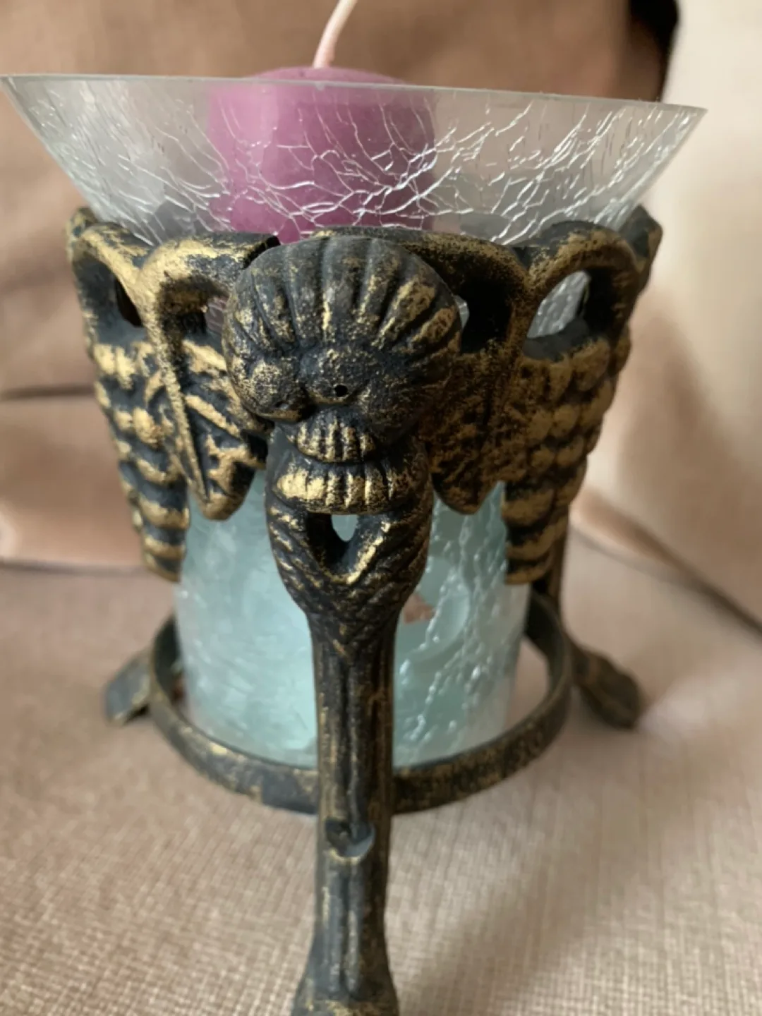 Metal Candle Holder with Glass Votive +candle image indicator(3)