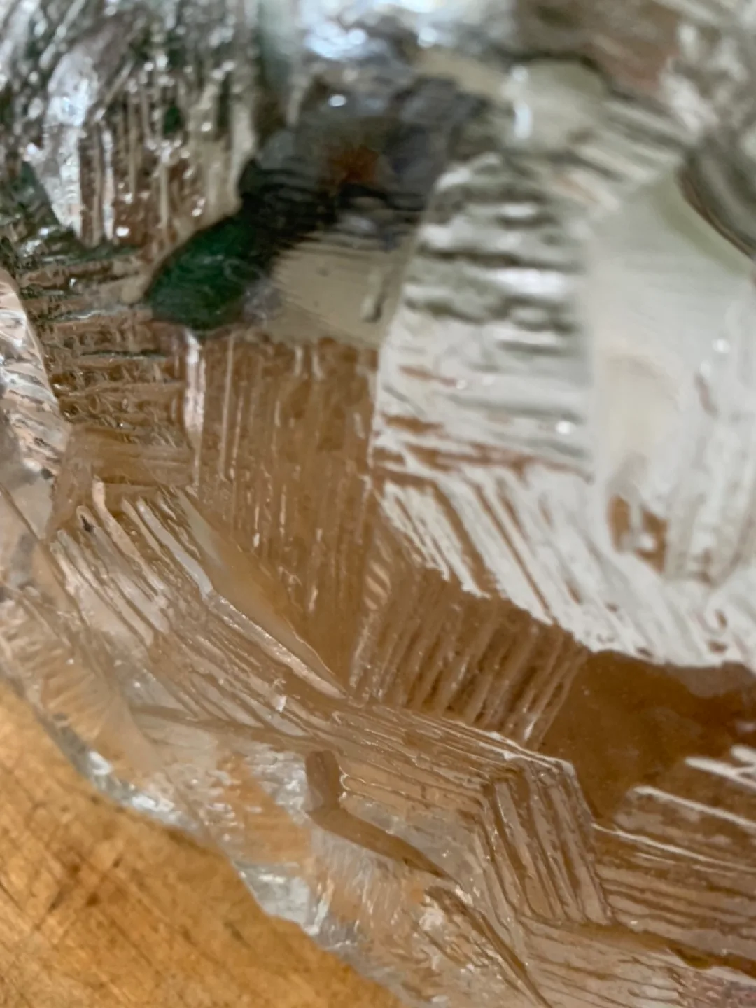 Vintage Glass Serving Dish -unique textured design image indicator(2)