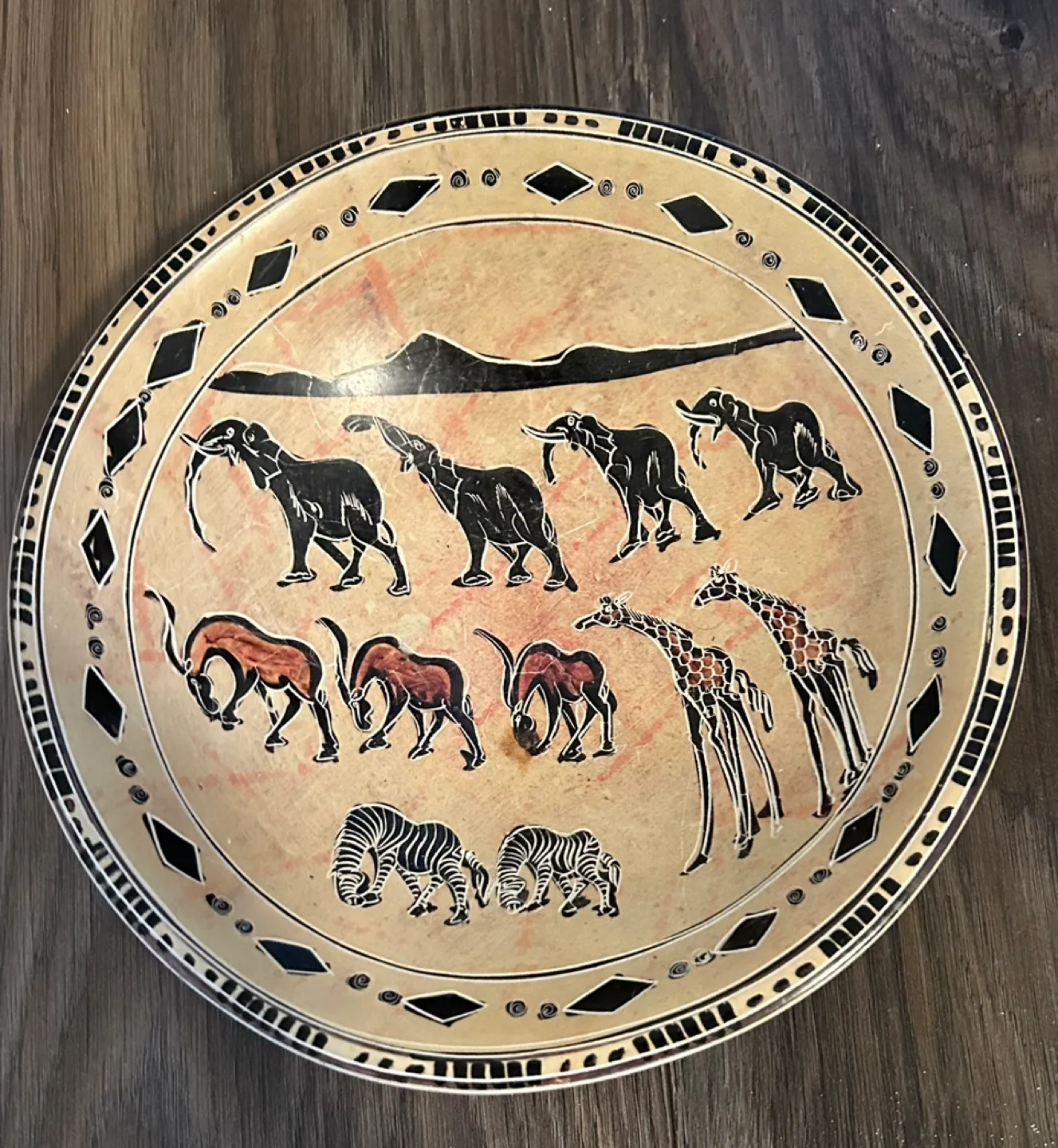 #freecycle Stoneware Serving Bowl With African Animals thumbnail