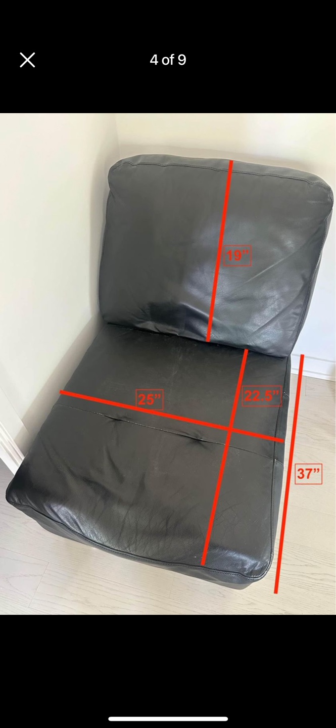 Black Leather Sectional Sofa - photo 4