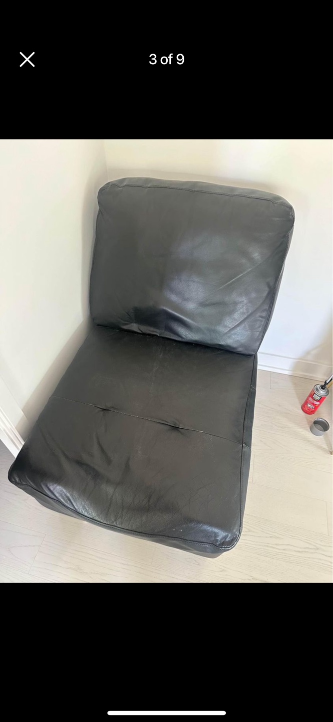 Black Leather Sectional Sofa - photo 3