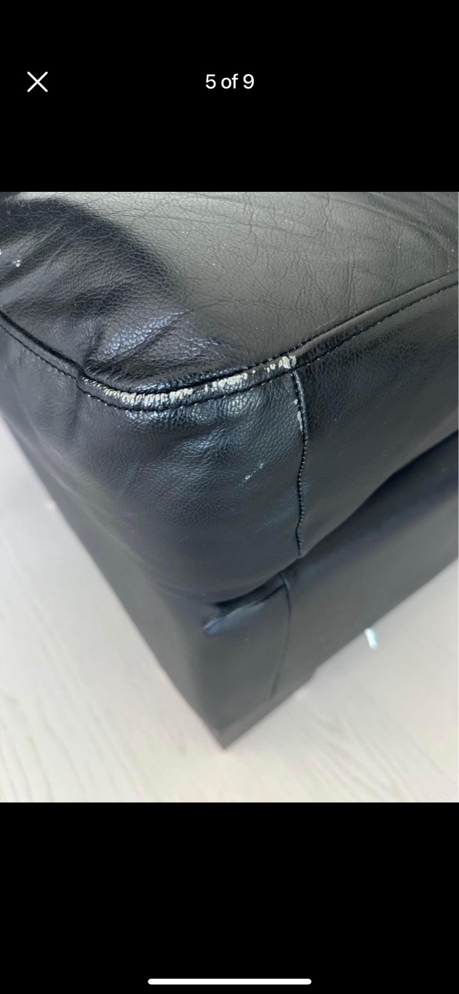 Black Leather Sectional Sofa - photo 5