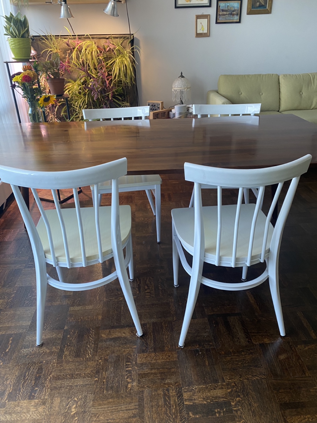 4 White Dining Chairs - photo 5