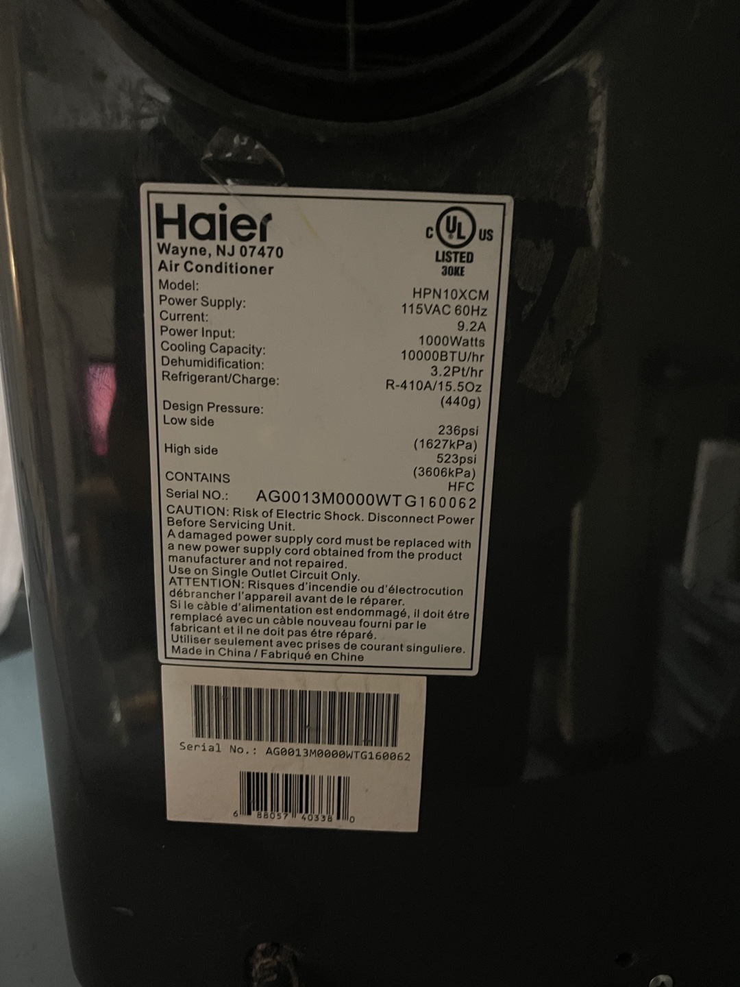 Haier Portable Air Conditioner - photo 5