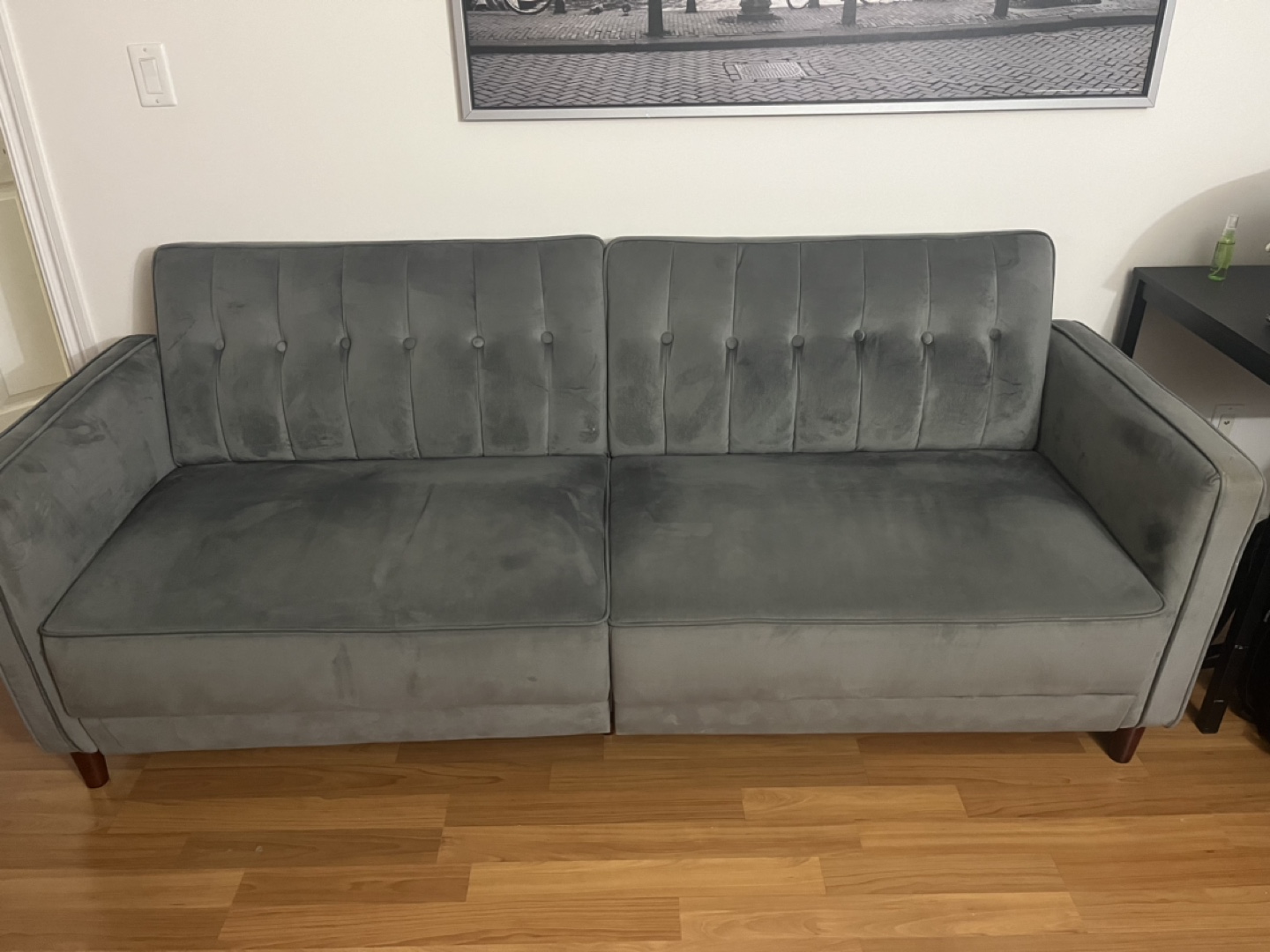 Grey velvet Nia sleeper sofa Willa arlo interiors - photo 2