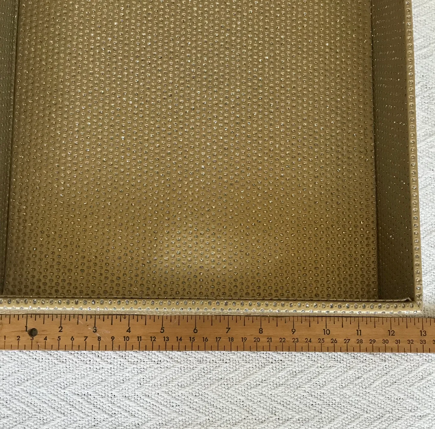 Gold Faux Leather Serving or Vanity Tray image indicator(3)