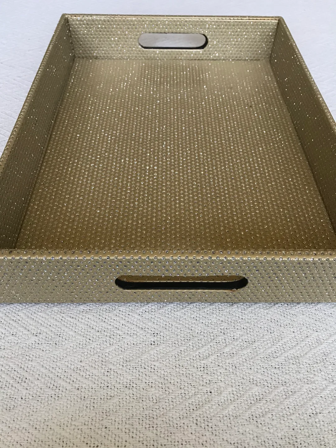 Gold Faux Leather Serving or Vanity Tray image indicator(5)