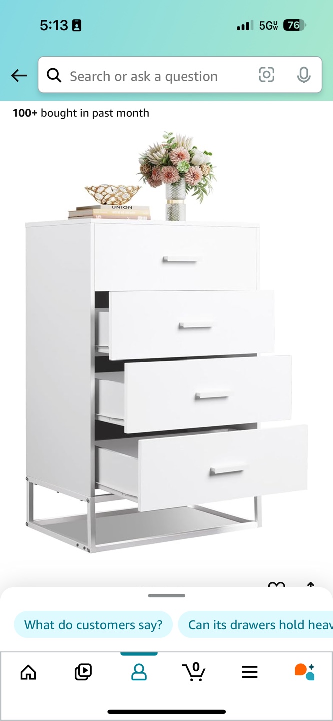White 4-Drawer Chest of Drawers - photo 2
