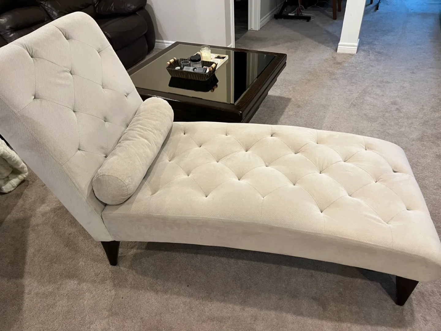 Beige Tufted Chaise Lounge $150 thumbnail