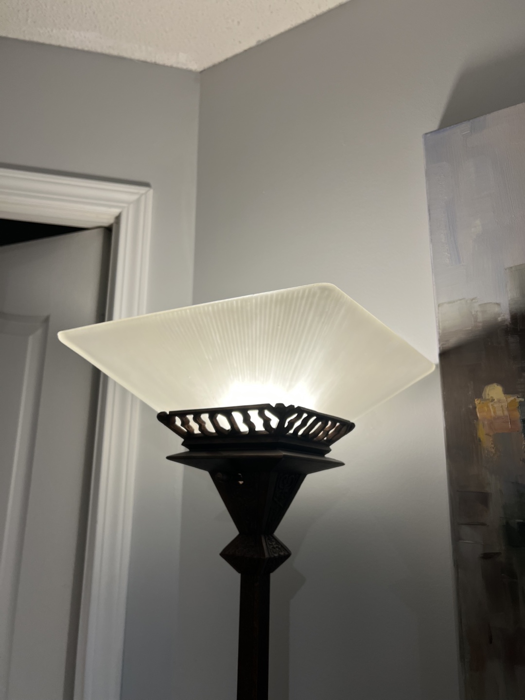Tall Vintage Brass Floor Lamp - photo 4