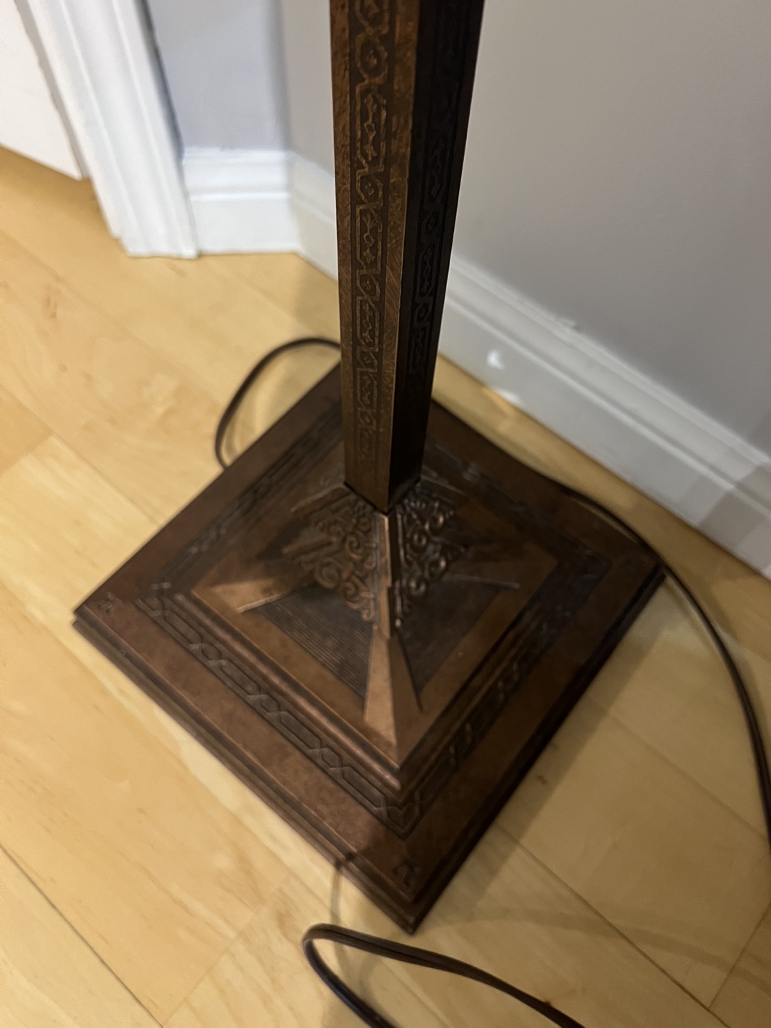 Tall Vintage Brass Floor Lamp - photo 2