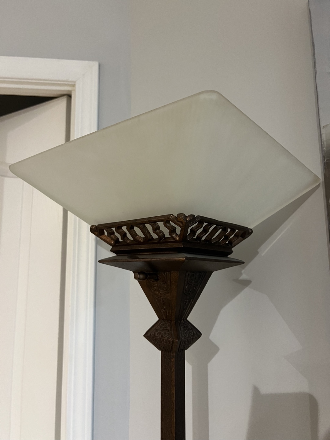 Tall Vintage Brass Floor Lamp - photo 3