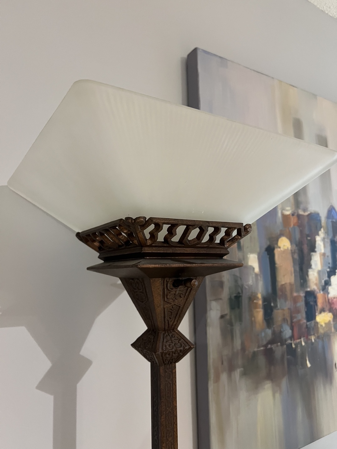 Tall Vintage Brass Floor Lamp - photo 5