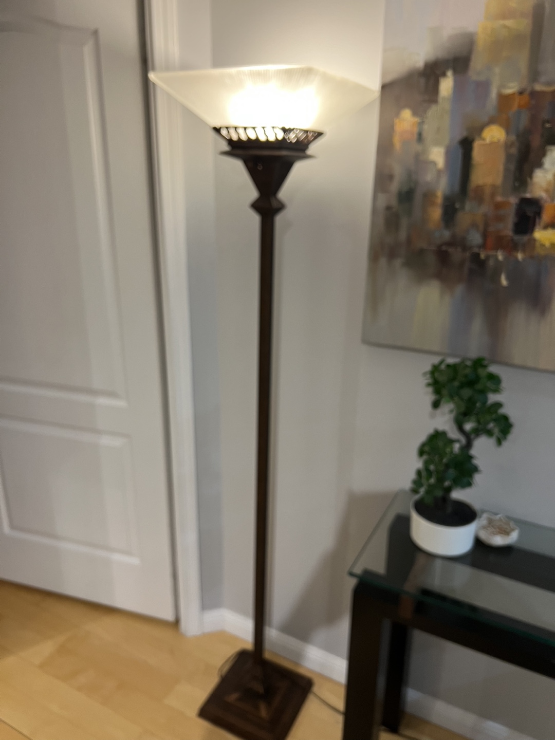 Tall Vintage Brass Floor Lamp