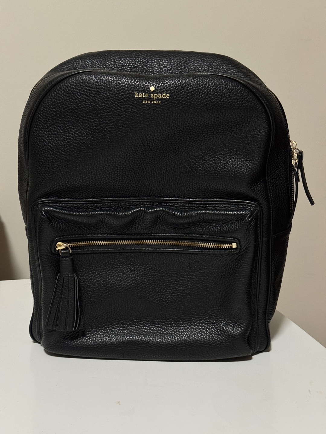 Kate Spade Black Leather Backpack