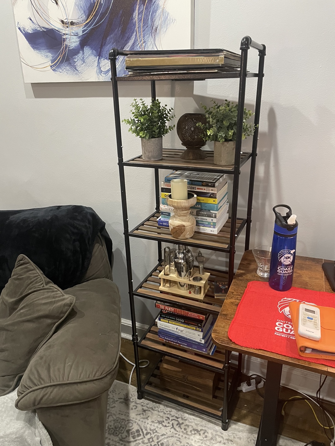 Black Metal 5-Shelf Storage Rack