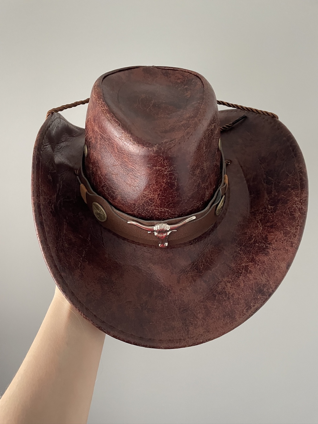 Brown Faux Leather Cowboy Hat - photo 4