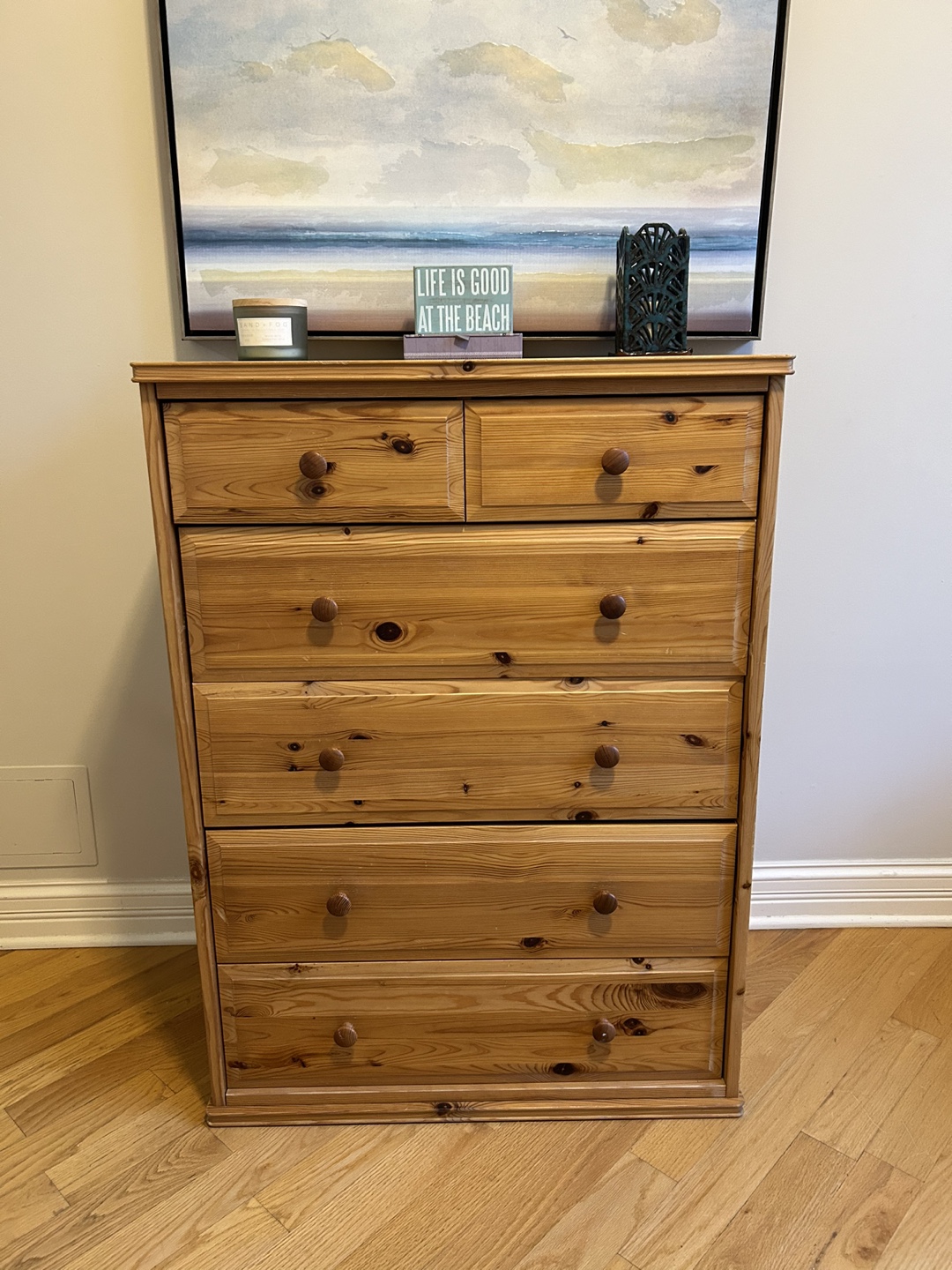 Wooden 6 Drawer Dresser