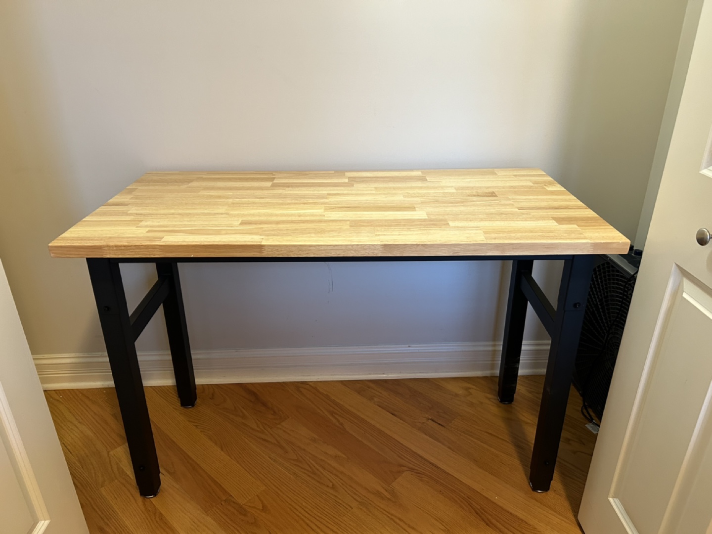 Wood Desk with Black Metal Legs