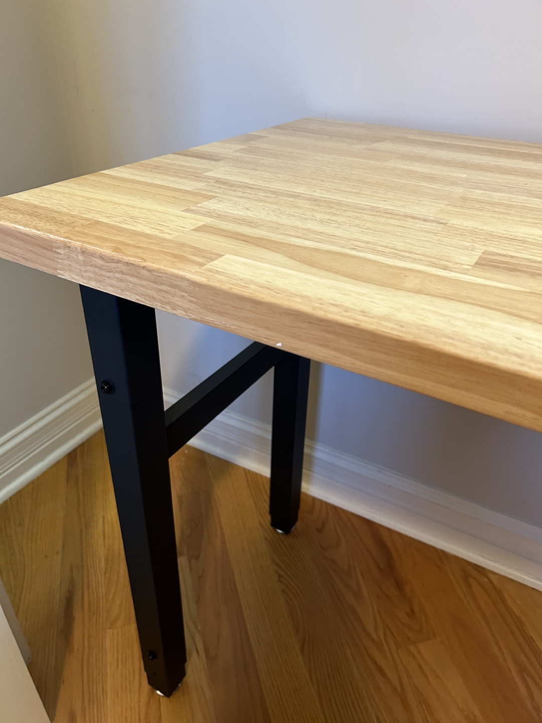 Wood Desk with Black Metal Legs - photo 2