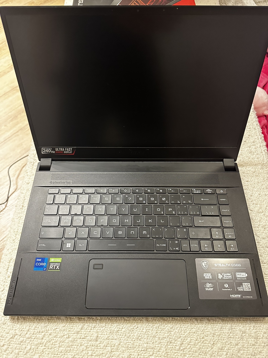 MSI Stealth GS66 12UE Gaming Laptop purchased from BestBuy