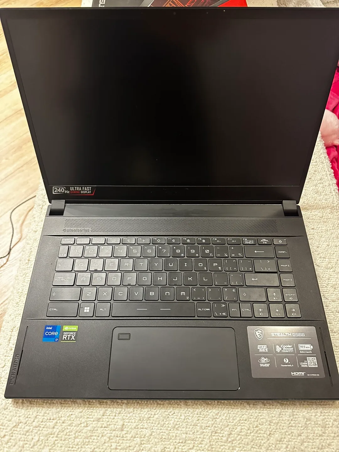 MSI Stealth GS66 12UE Gaming Laptop purchased from BestBuy