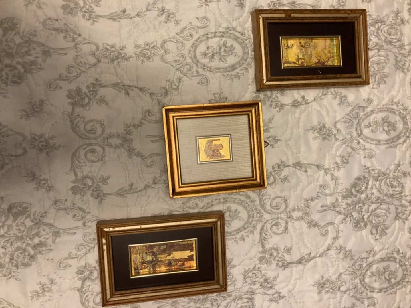 Set of Three Framed 22 Karat Gold Leaf Pictures image indicator(7)