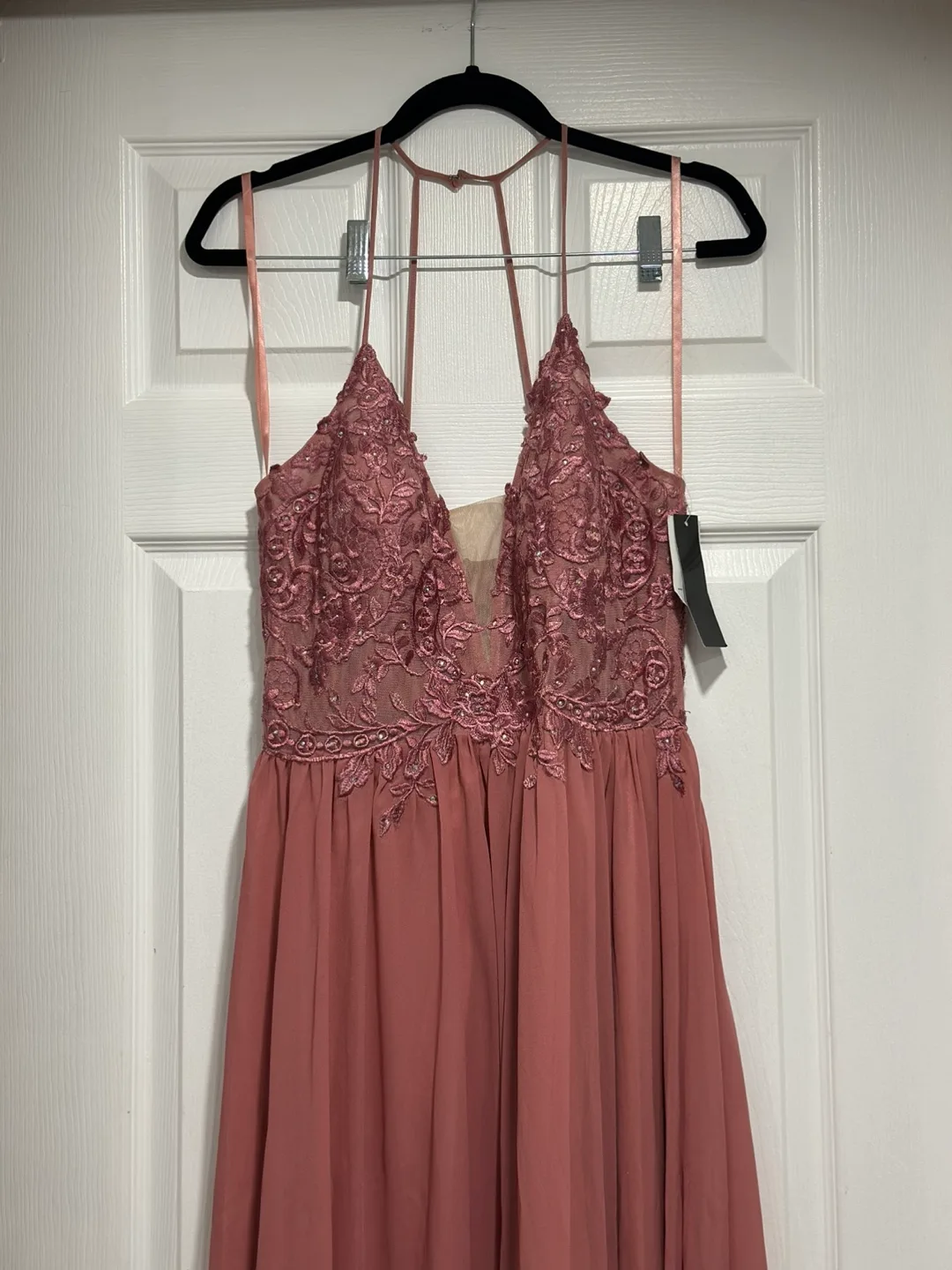Betsy & Adam Size 10 Dusty Rose Floral Maxi Dress image indicator(2)