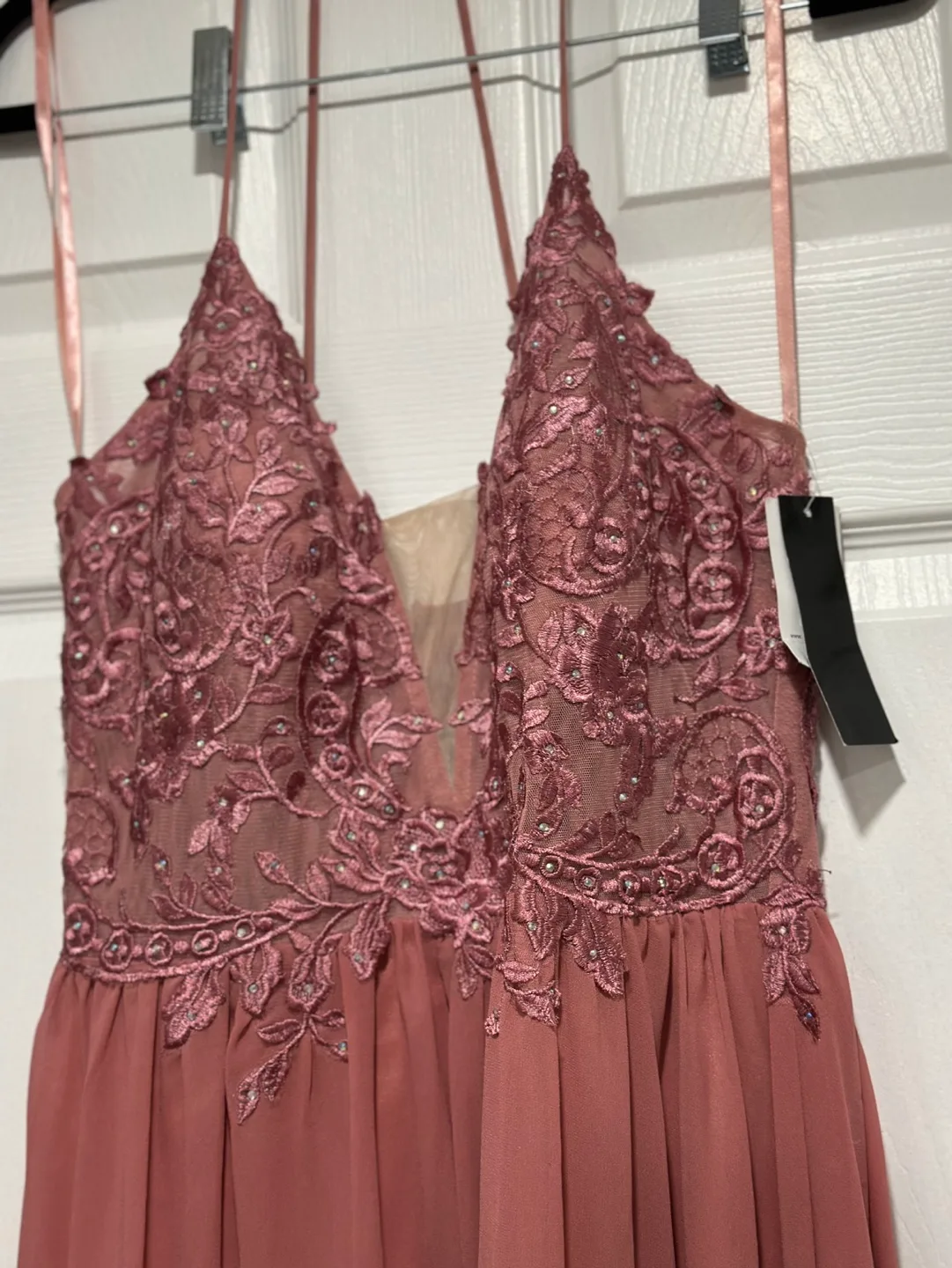 Betsy & Adam Size 10 Dusty Rose Floral Maxi Dress image indicator(3)