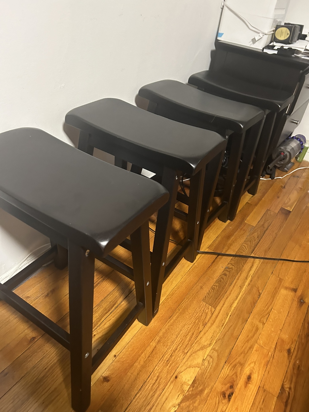 Set of 4 24” Black Bar Stools