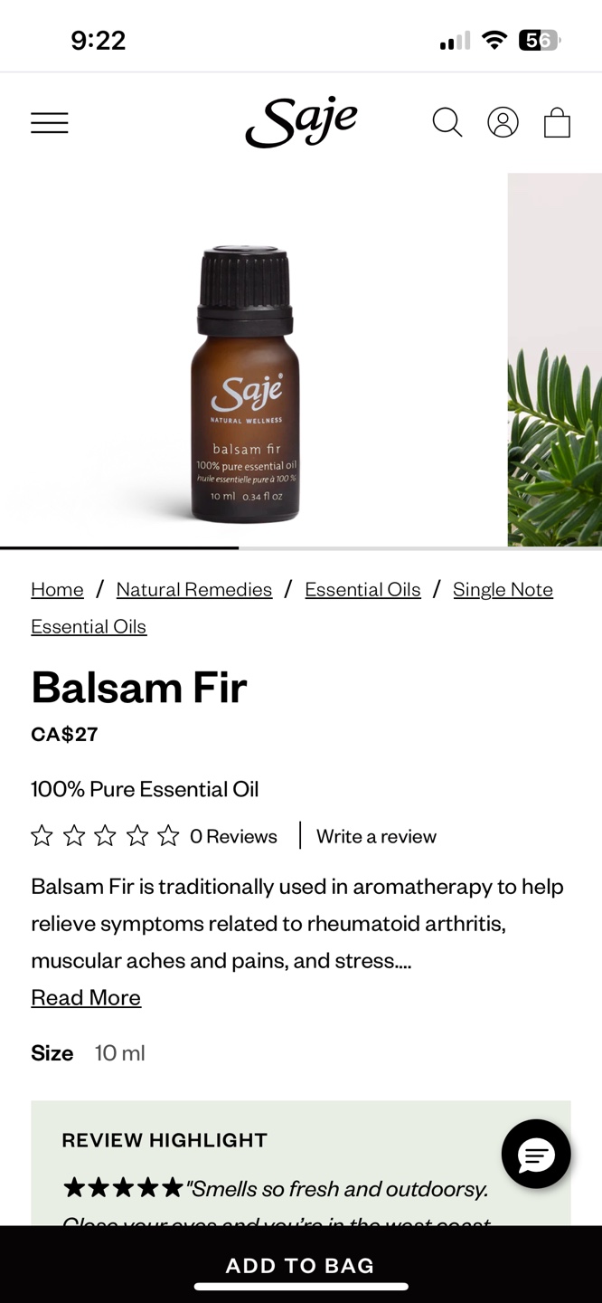 Saje diffuser + Balsam Fir Essential Oil - photo 5