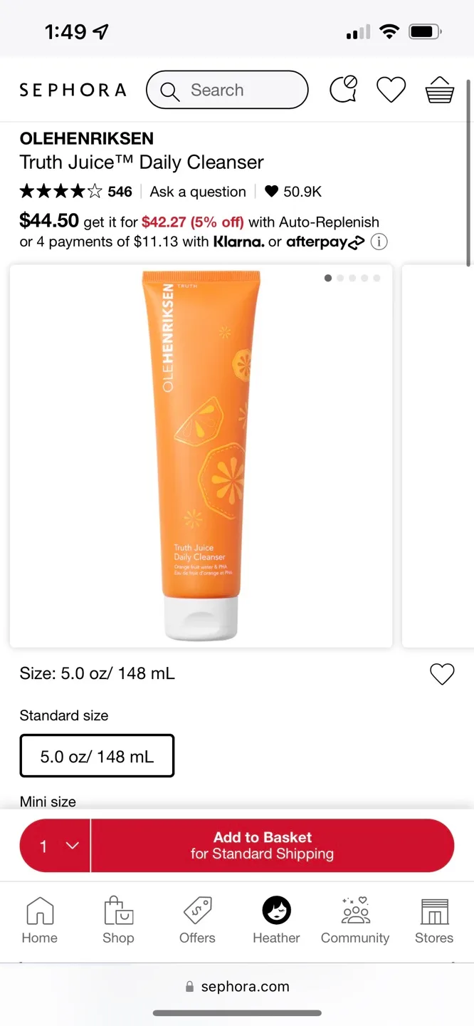 OLEHENRIKSEN truth juice daily cleanser retails $45+ image indicator(2)