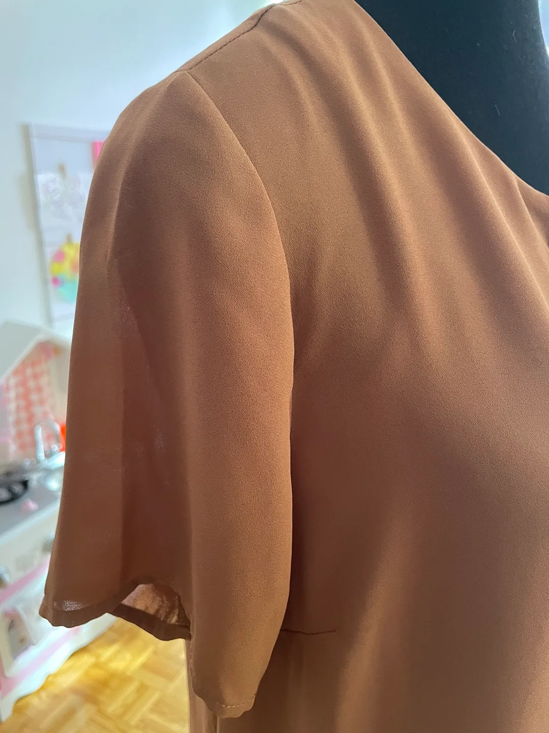 Brown Lace-up Cami Dress image indicator(3)