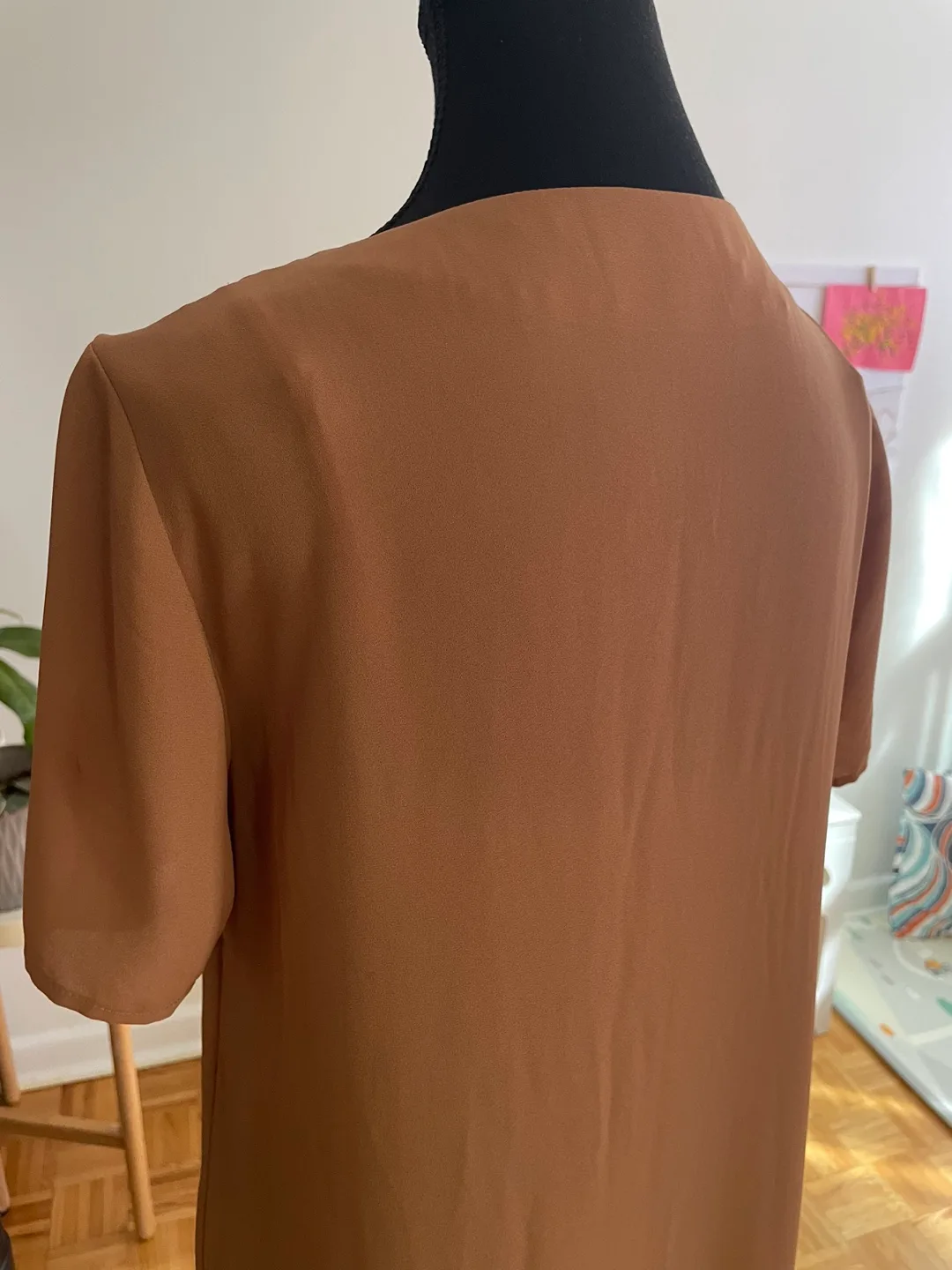 Brown Lace-up Cami Dress image indicator(2)