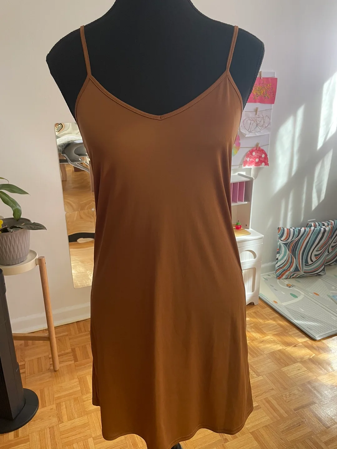 Brown Lace-up Cami Dress image indicator(5)