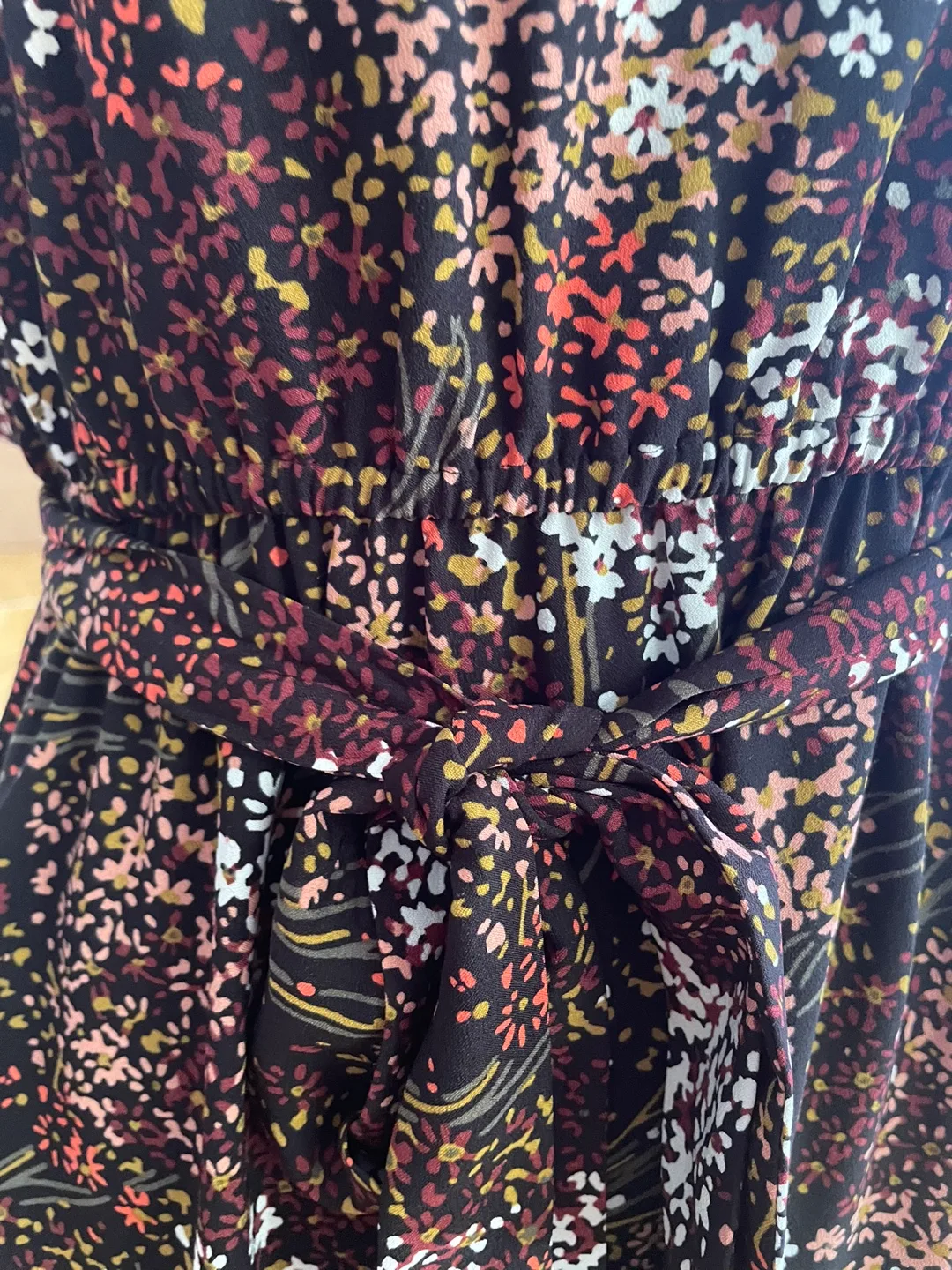 Floral Midi Dress with Tie Waist image indicator(4)