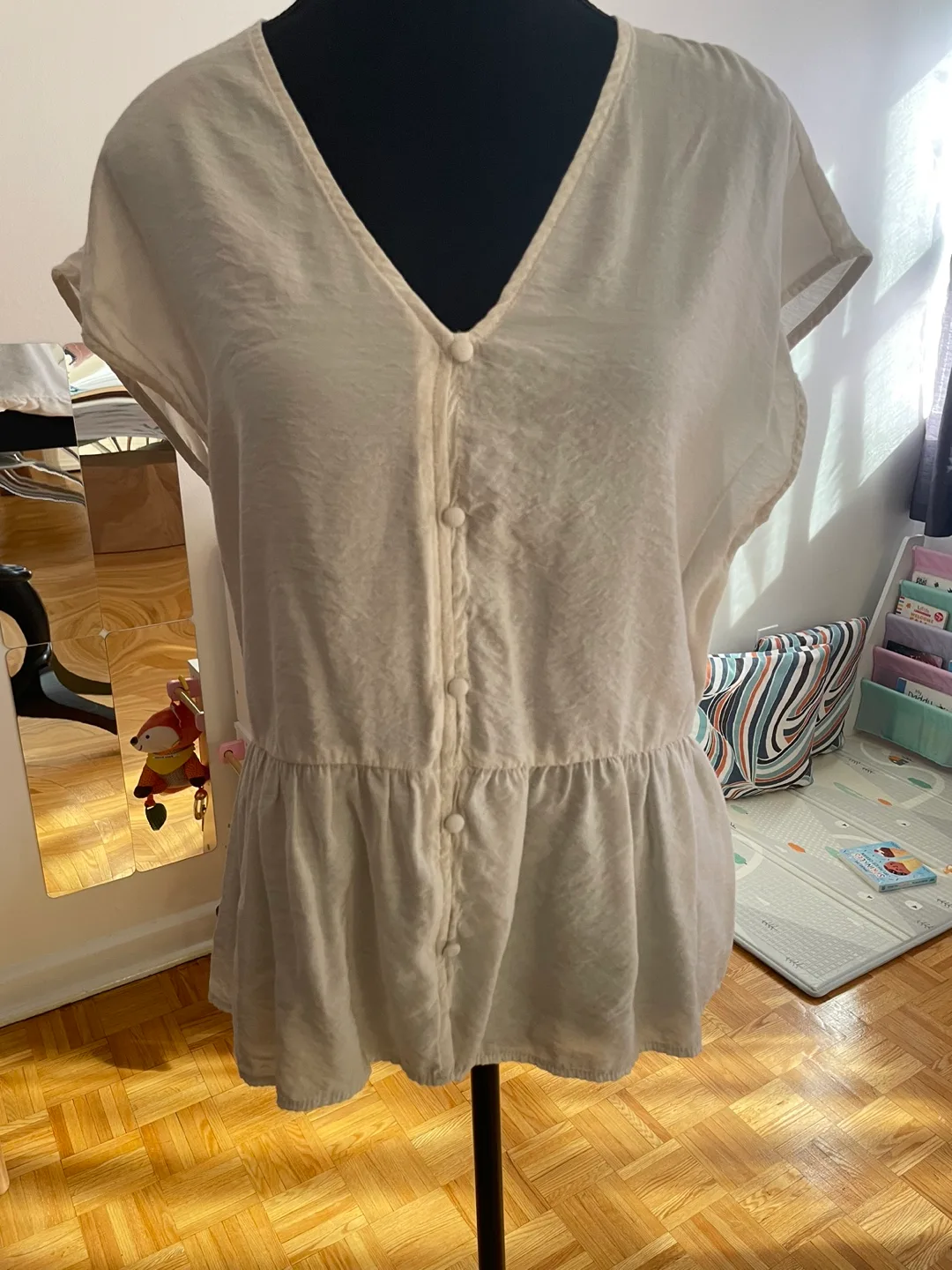Cream Button Up Blouse thumbnail